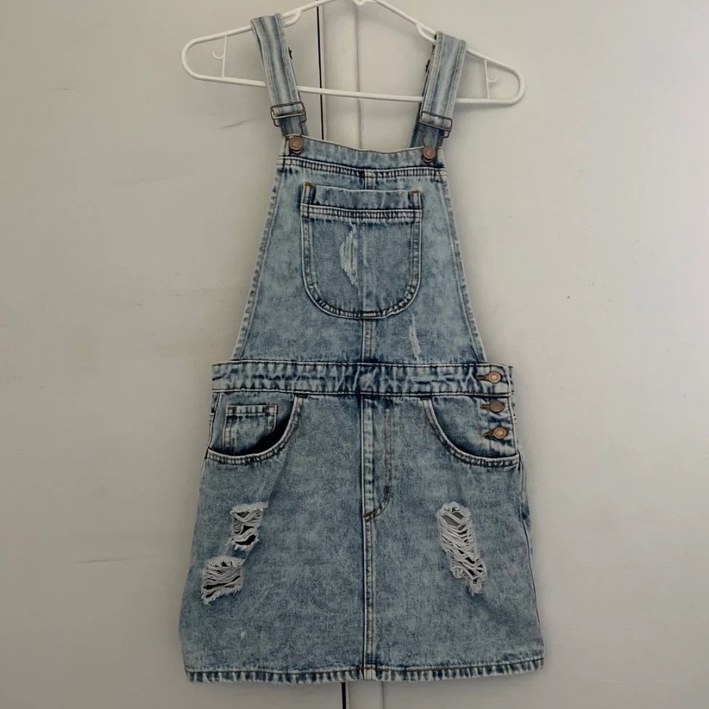 Forever 21 Overall Denim Jean Dress Size Small